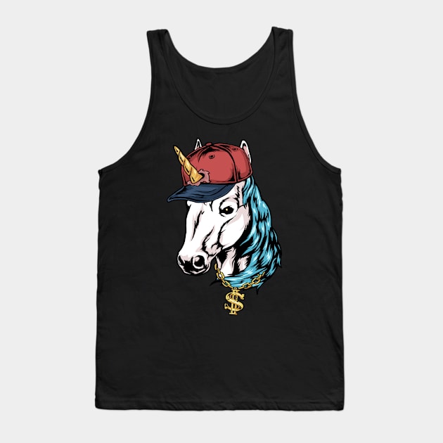 Hip Hop Unicorn Funny Rap Gift Tank Top by CatRobot